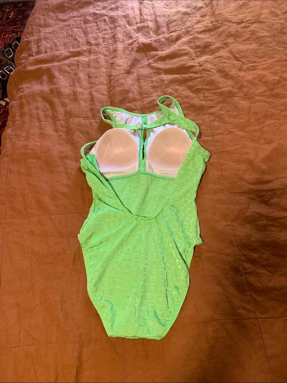 Amazing 90's vintage neon   Green One-Piece high cut Swimsuit - Picture 4 of 5